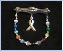 Beaded pin to represent cancer research support